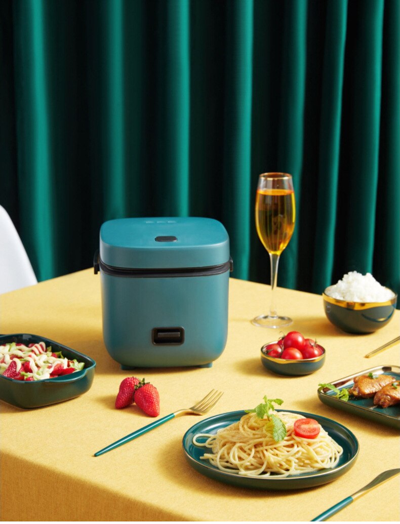 220V 1.2L Cute Mini Rice Cooker Small 1-2 Person Rice Cooker Household Single Kitchen Small Household Appliances WIth Handle