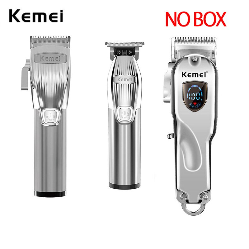 Kemei barbershop haartrimmer set 0mm trimmer elektrisch scheerapparaat finish machine set snoerloos/met snoer li-ion clip