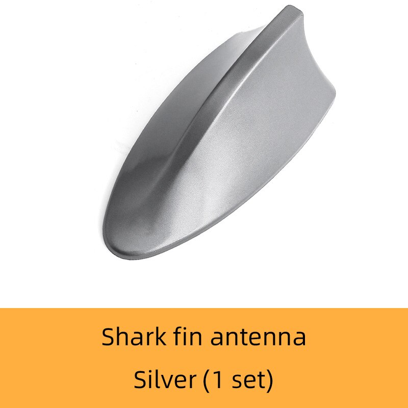 Universal Car Shark Antenna Auto Exterior Roof Shark Fin Antenna FM/AM Signal Protective Aerial Car Styling For Ford BMW Hyundai: silvery