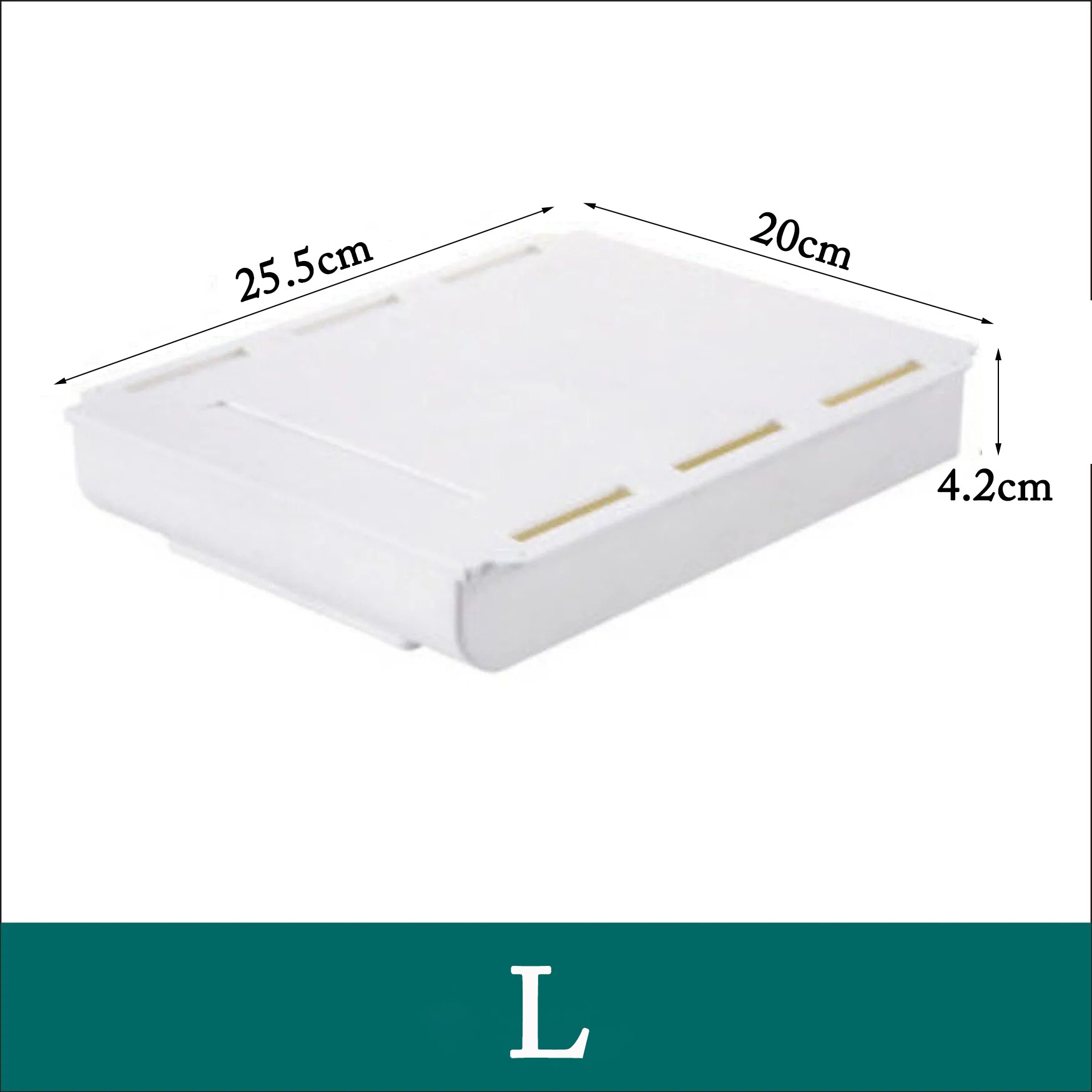 Hiding & Secret Space Drawer Self-Stick Home Office Tray Under Desk Drawer Organizer Table Storage Hidden Organizer Boxes Stand: L White