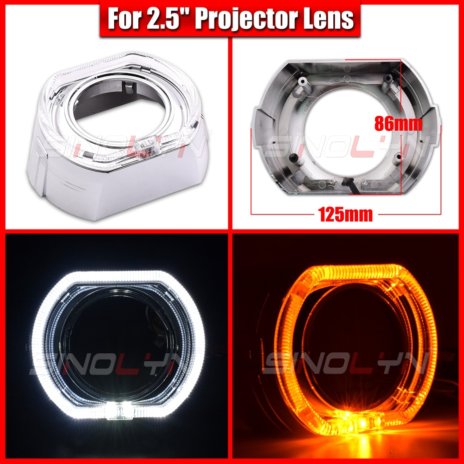 Sinolyn 2.5/3,0 LED Winkel Augen Blinker Wanten schalten Lünette Für Scheinwerfer Objektiv Hella 3R G5/Koito q5/WST Projektoren Objektiv