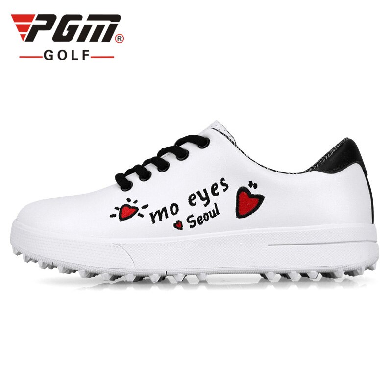 PGM outdoor waterproof non-slip girl golf shoes: White / 36