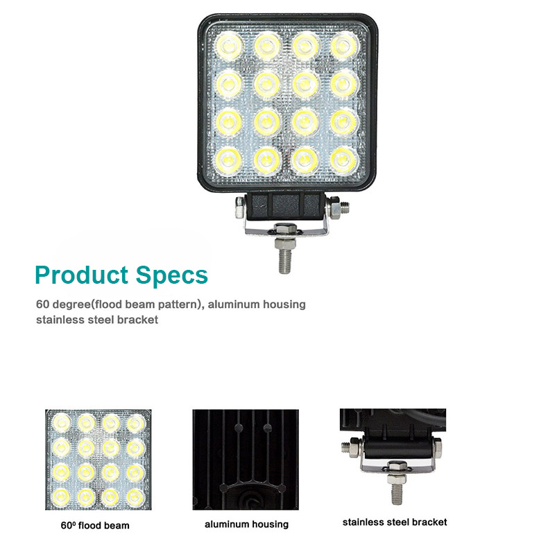 Foco LED DS 4x4/foco reflector 9-30V coche 48W 6000LM 64W 8000LM Barra de luz Led todoterreno vehículo SUV coche 12V 24V 6000K