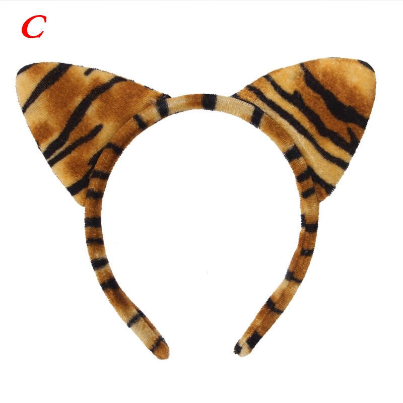 Kvinder plys tiger leopard kat øre pandebånd hårbånd cosplay fest fancy  e06f: C