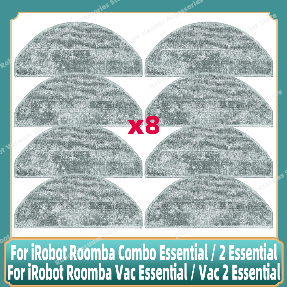 Compatible For iRobot Roomba Combo Essential / 2 Essential, Roomba Vac 2 Essential Parts Main Side Brush Bag Mop Hepa Filter: Dark Grey