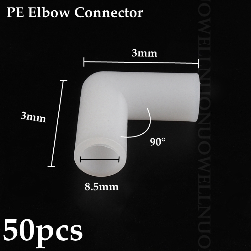10/20/50/100pcs PE Connector Plastic PE Joint Wardrobe Shoe Rack Tent DIY Skeleton Tube Fittings Pipe Adapter: 8l5mm Elbow 50pcs