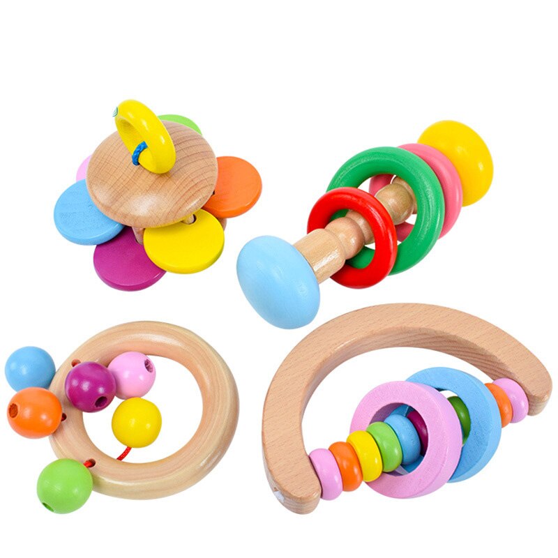 Baby Speelgoed Montessori Houten Rammelaars Zand Hamer Verlichting Houten Blokken Puzzel Game Development Baby Speelgoed 0 12 Maanden