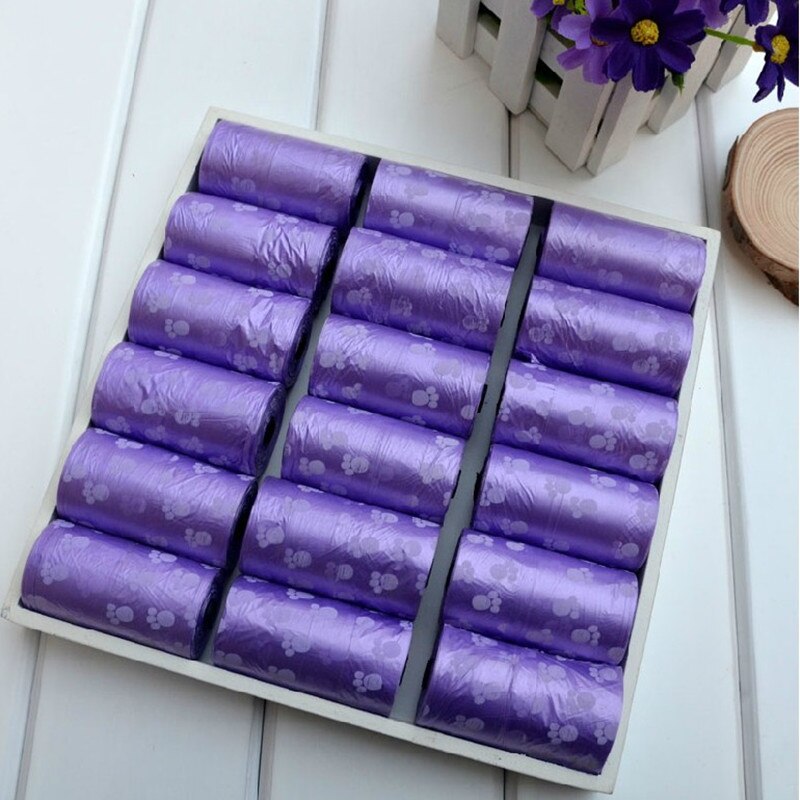 Bolsa para popó de perro de 1 rollo/15 Uds., bolsas de caca de mascota Bolsa para popó s, bolsa de limpieza para recoger residuos de perro y gato, para perro, superventas