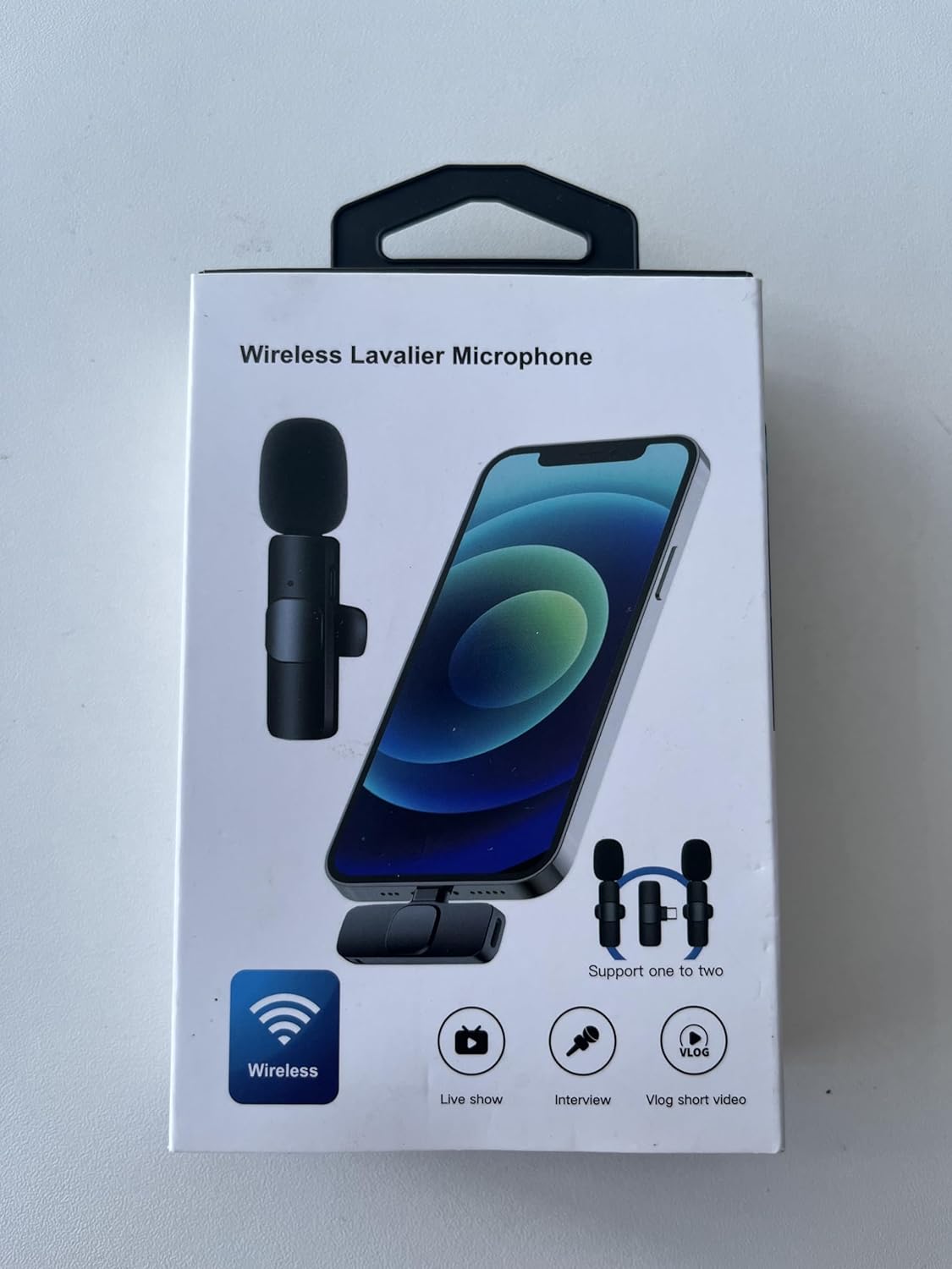 Lavalier mikrofon bezprzewodowy dla iPhone iPad 2 Pack przenośny mikrofon z redukcją szumów/wyciszanie do nagrywania transmisji na żywo TikTok