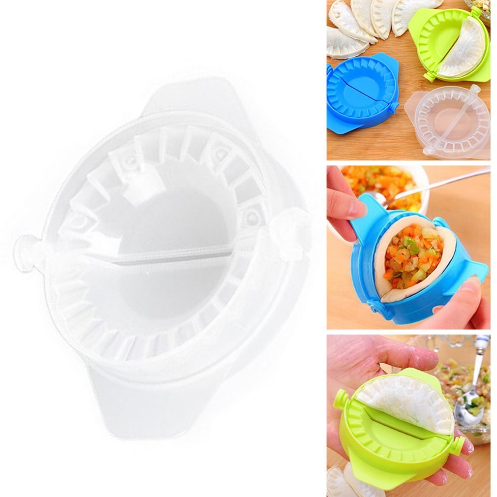 Plastic Dumplings Mold Manual Dumpling Moulds Device Pack Dumpling Clip Machine Kitchen GadgetsGreen