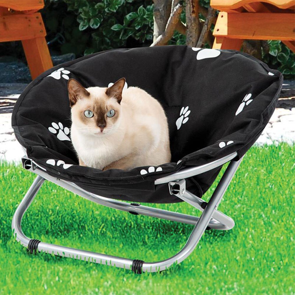 Folding Pet Bed Portable Round Elevated Cat Bed Flying Saucer Chair Dog Cat Recliner Bed Bed Comfortable Folding Sofa
