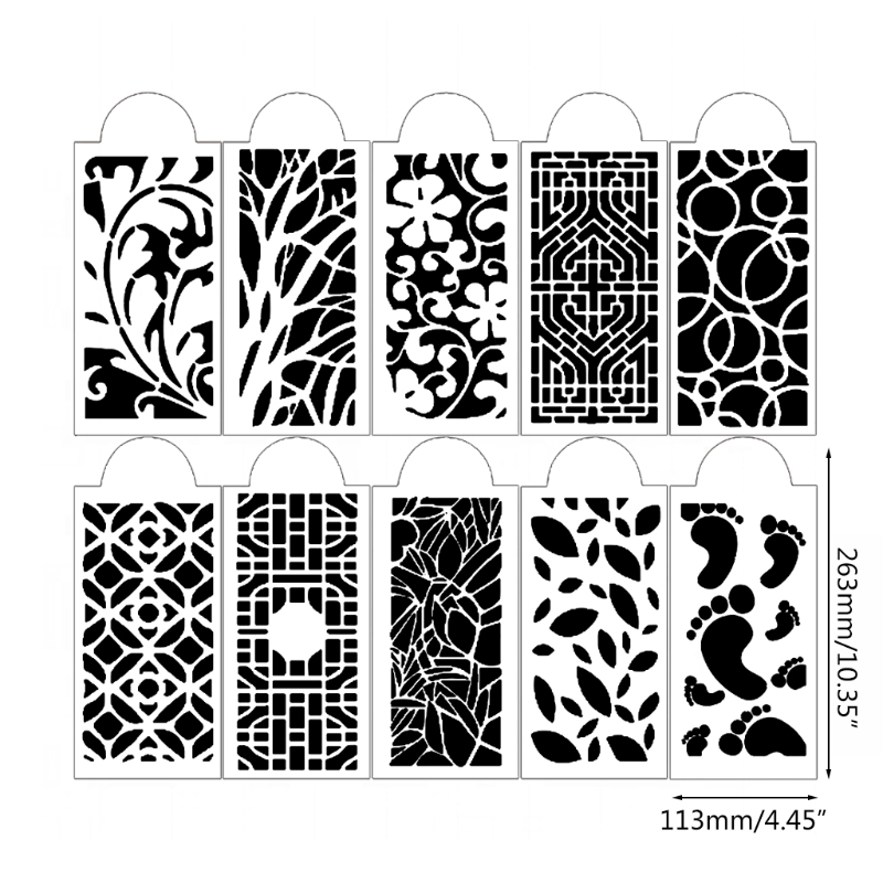 10pcs DIY Geometric Drawing Stencils Templates Embossing Paper Card Painting Scrapbooking Stamp Album Decor Y5GB