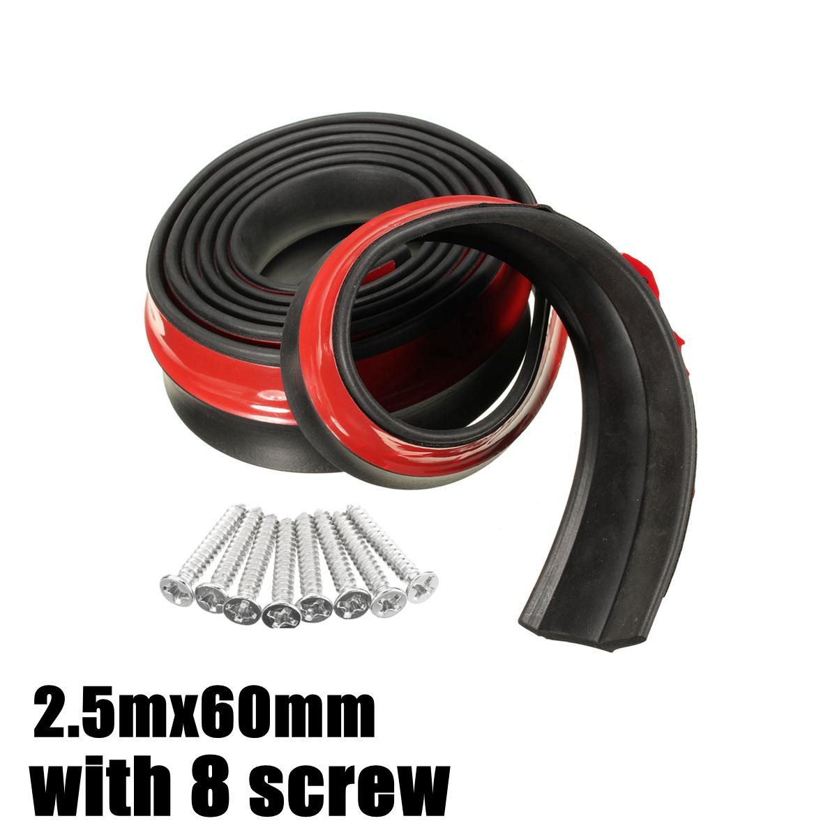 2.5m Anti-scratch Strip Car Front Bumper Protector Rubber Bumper Guards Lip Mouldings Splitter Chin Body Door Pedal Trim: A