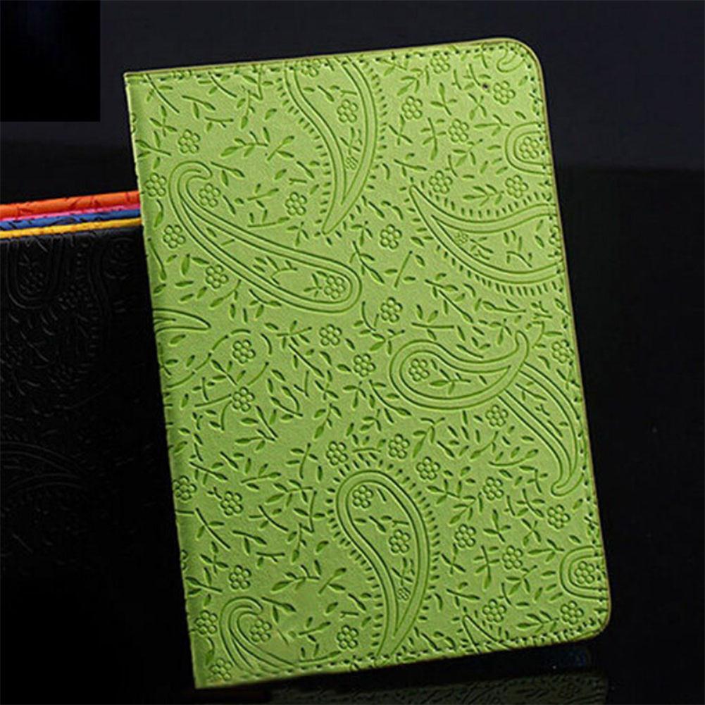 Lavender Print PU Leather ID Card Holder Passport Bag Case Passport Cover Travel Ticket Pouch Packages Passport Covers: Green