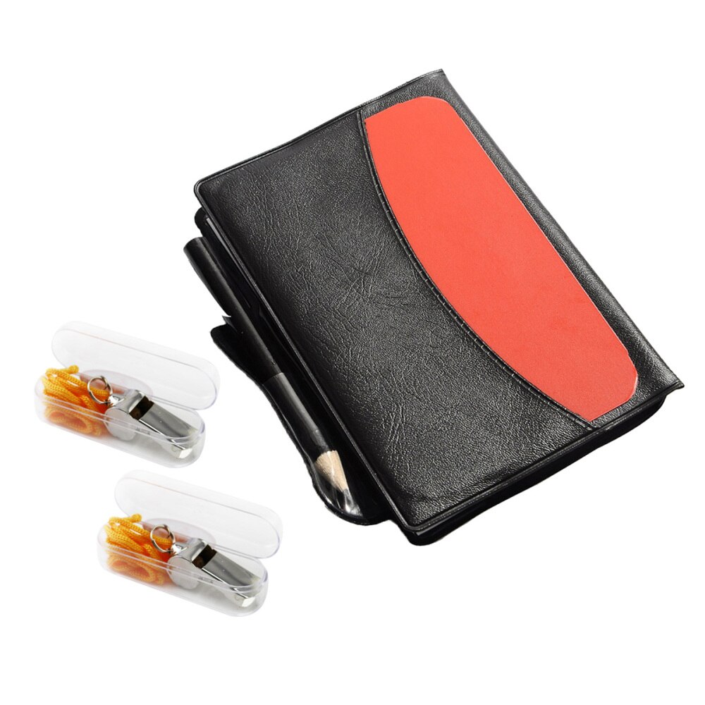 Referee Card Set Durable Portable Referee Whistle Red And Yellow Cards Judge Flipping Card for Referee Football Mat