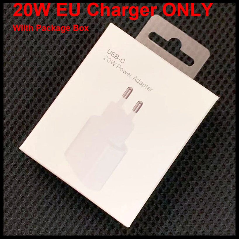 20W For iPhone Charger Original USB C Adapter Travel PD fast charger QC3.0 for Apple iPhone 12 Pro Max mini 11 XS XR 8 Plus: with Package box