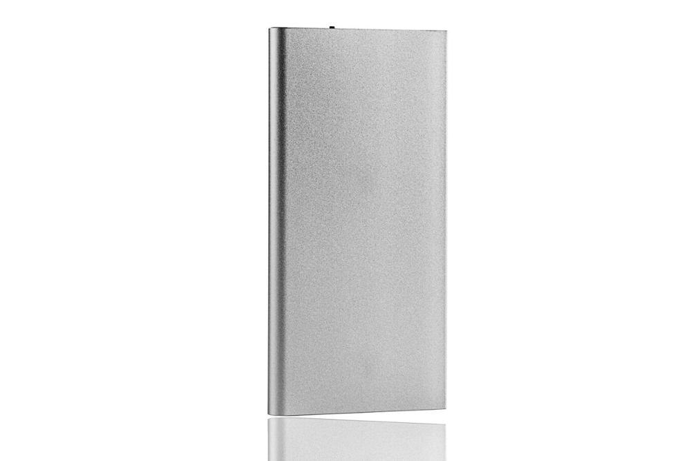 20000 Mah Draagbare Ultra-Dunne Polymeer Powerbank Dual Usb Power Bank Externe Batterij Oplader Voor Mobiele Telefoons Tabletten Poverbank: Zilver