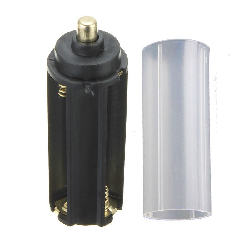 2 in 1 hvitt foringsrør 18650 batterihylsterør  + 3 aaa batteriholderveskeboks tilbehør til lommelykt