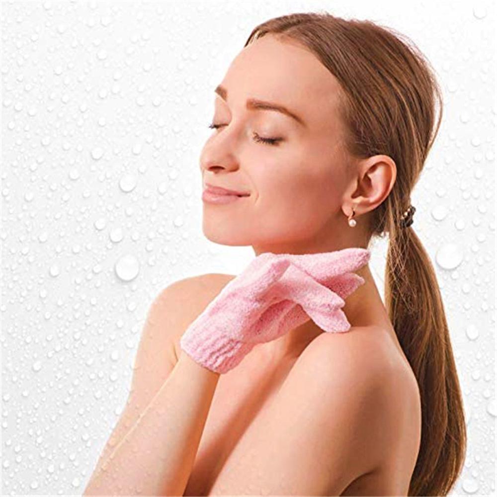 1pc fem fingre badehandske brusehåndklæde scrub badehandske fem fingre badehandske hammam scrub mitt magisk handske spa eksfolierende