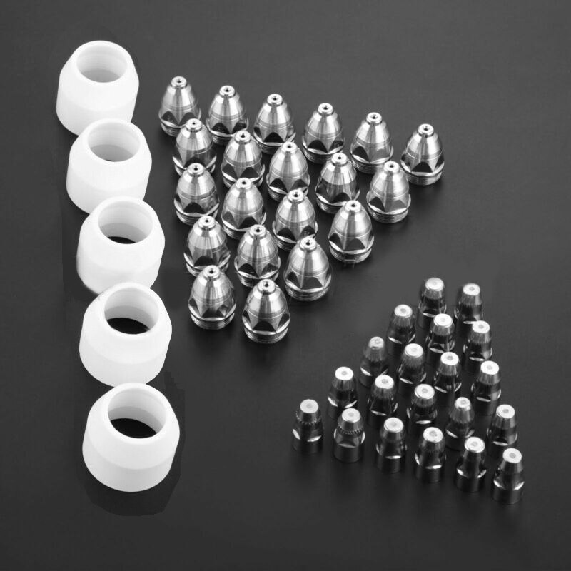 P-80 Plasma Cutter Torch Plate Machine Parts Cup 1.3 80Amp Electrodes 45pcs/Set