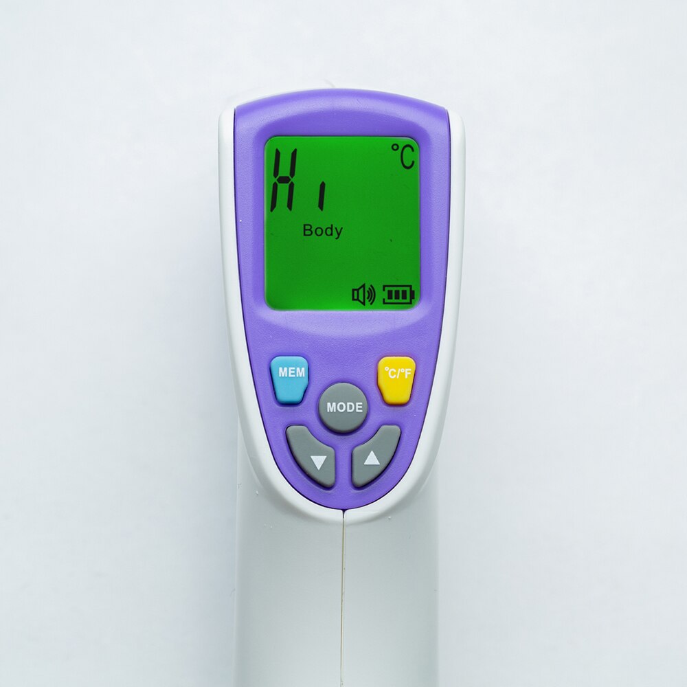 Termómetro Digital infrarrojo para la frente, medidor de temperatura corporal LCD sin contacto, herramienta para medir la fiebre, 2 alarmas de retroiluminación