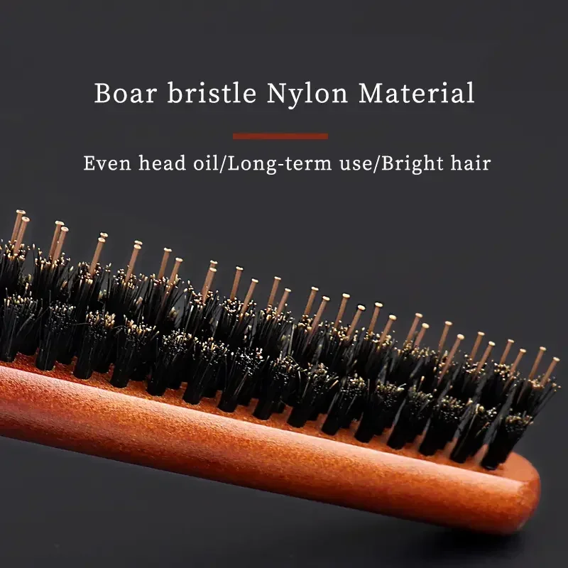 Salon Teasing Back Hair DIY Brushes Boar Bristle Wood Slim Line Comb Hairbrush Extension Hairdressing Styling Tools