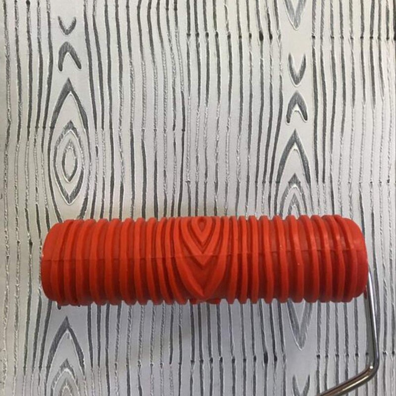 2Pcs 7 Inch Wood Grain Embossing Roller Wall Bedroom Decorative Roller Wood Grain Pattern Embossed Texture Painting Tool Roll Br