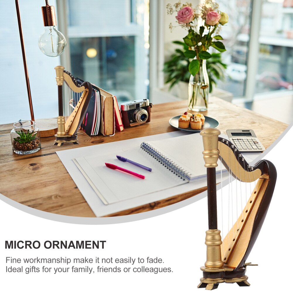 Miniatuur Harp Model Mini Houten Harp Instrument Model Met Opbergdoos