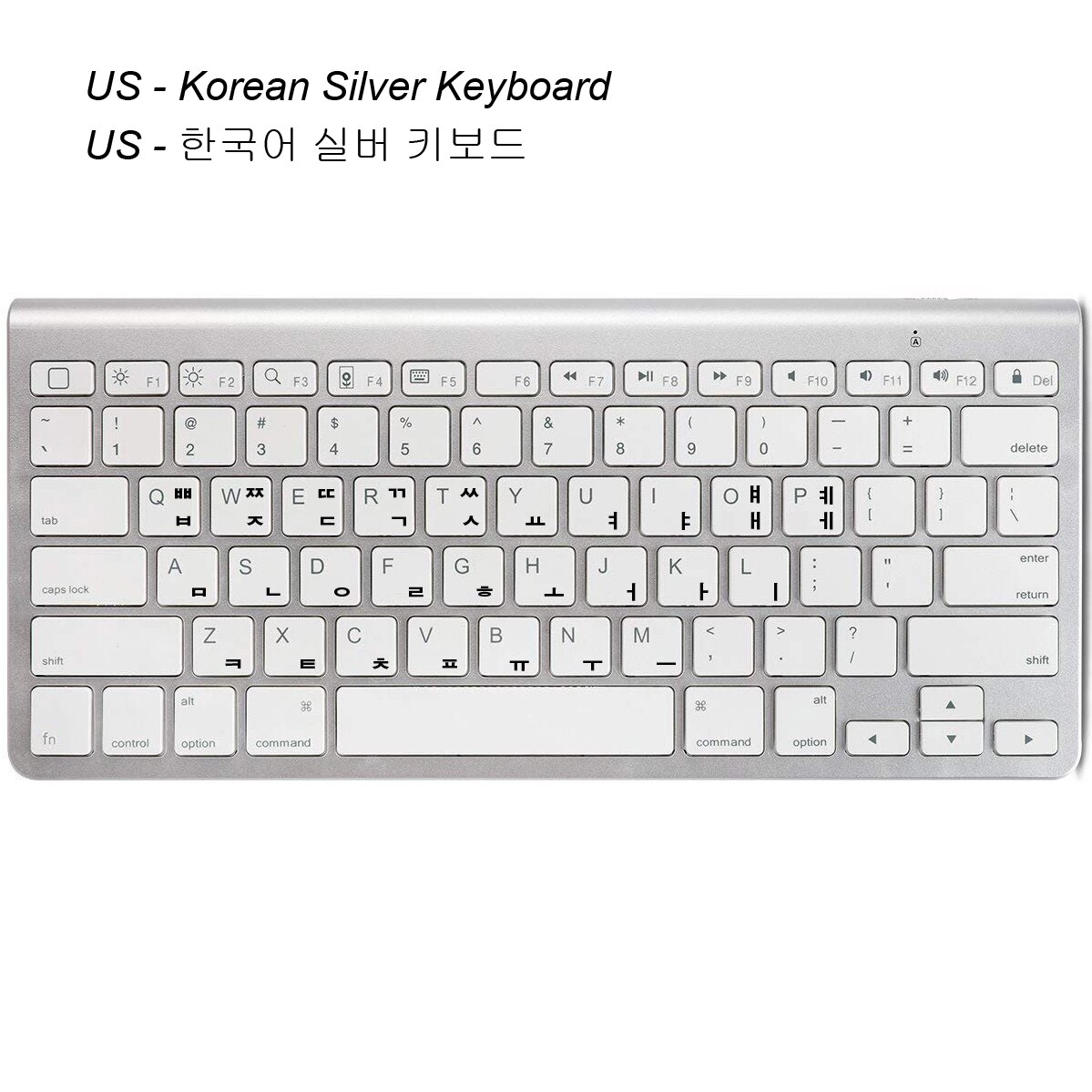 Portable Ultra Slim Mute Apple Style Bluetooth Keyboard Mouse Low Noise Wireless Keyboard for IOS Windows Android: Korean