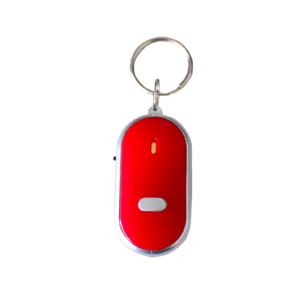 1pcs Smart Key Finder Anti-lost Whistle Sensors Keychain tracker LED With Whistle Claps Locator Find Lost Kids Keychain finder: Red