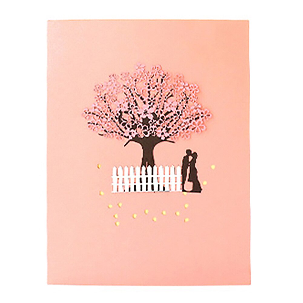 Stylish Wedding Invitations Cards 3D Pop-up Card Wedding Cherry Tree Invitations Cards Valentine Day Greeting Card