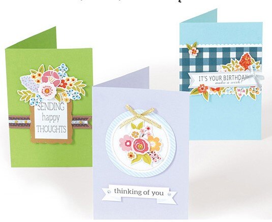 Eno Greeting Paper 3D Card Kit Wedding Valentine DIY Complete Scrapbooking Card Kit 3 blank Cards with Envelopes: SKF047