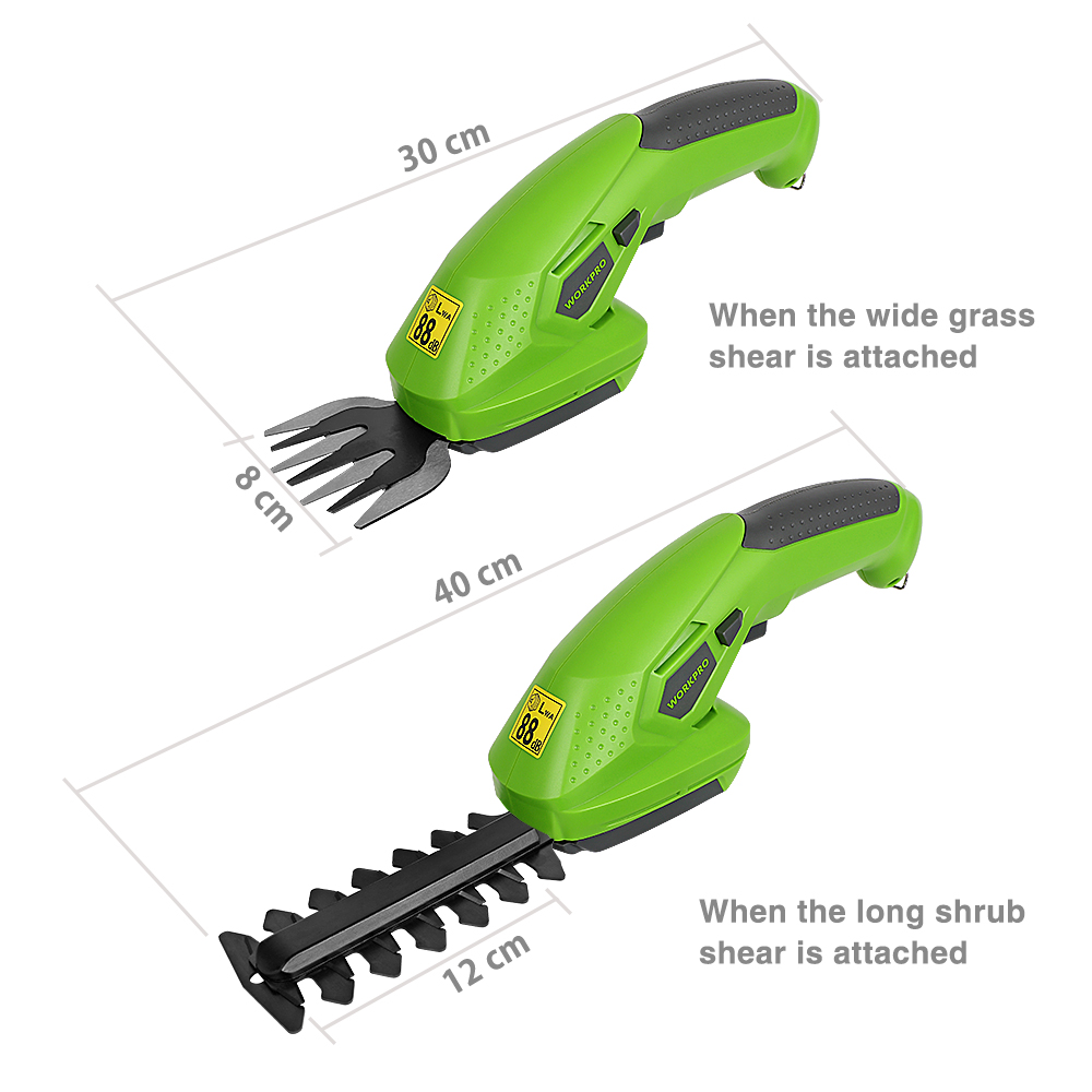 WORKPRO – tondeuse électrique sans fil 3.6-7.2V 2 en 1, Lithium-ion, outils de jardinage, taille-haie Rechargeable pour l&#39;herbe