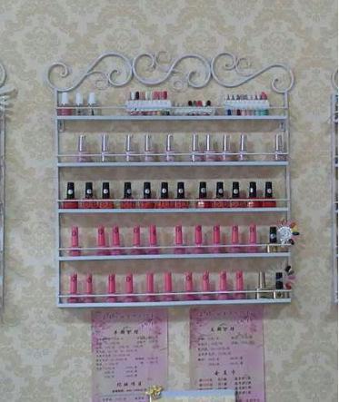 5 lag jern neglelak hylde sort negle butik udstilling hylde neglelak display væg rack makeup arrangør: 1