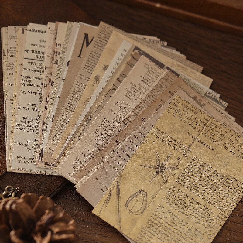 30 Sheets Retro Manuscript Formula Plants Material Paper Junk Journal Planner Scrapbooking Vintage Decorative DIY Craft Paper