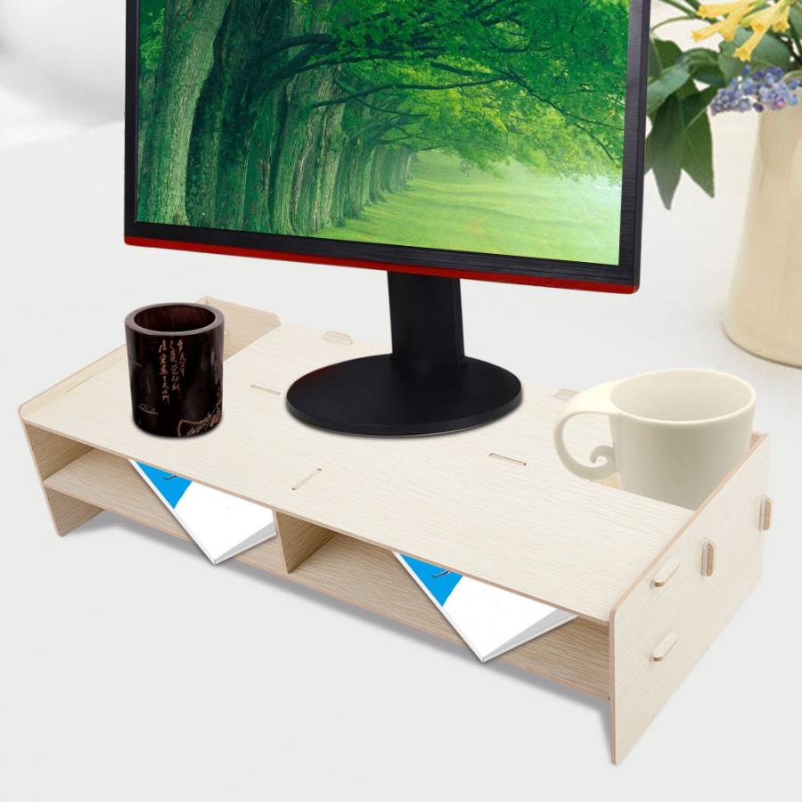 Laptop Computer Desk Wooden Computer TV Monitor St... – Grandado