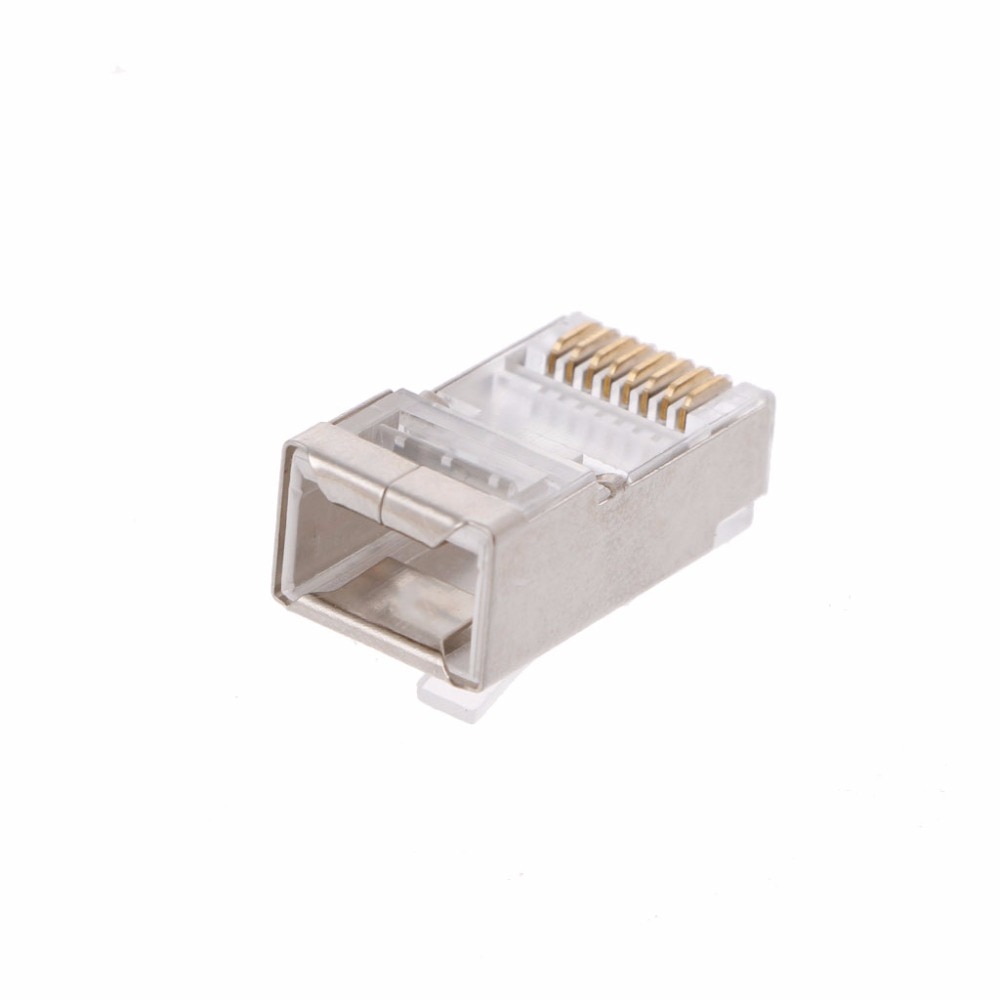 100 Stks/set RJ45 Netwerk Connector Plug CAT6 Modulaire Stekkers Afgeschermde Versie Met Draden Insert Laden Bar