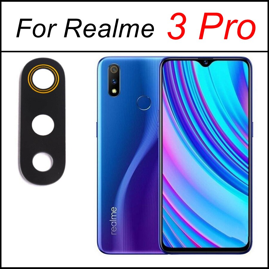Tylna kamera szklana osłona obiektywu dla Realme 3 5 6 7 Pro globalnego 5i 5S 6i 7i Realme 8 5G główna kamera szkło wymiana + klej