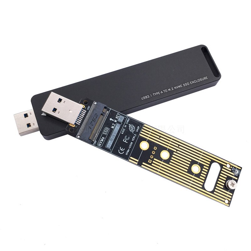 Nvme-capa para disco rígido m.2 ssd, case com adaptador usb, m2, usb 3.1 tipo a para pci-e m.2 nvme