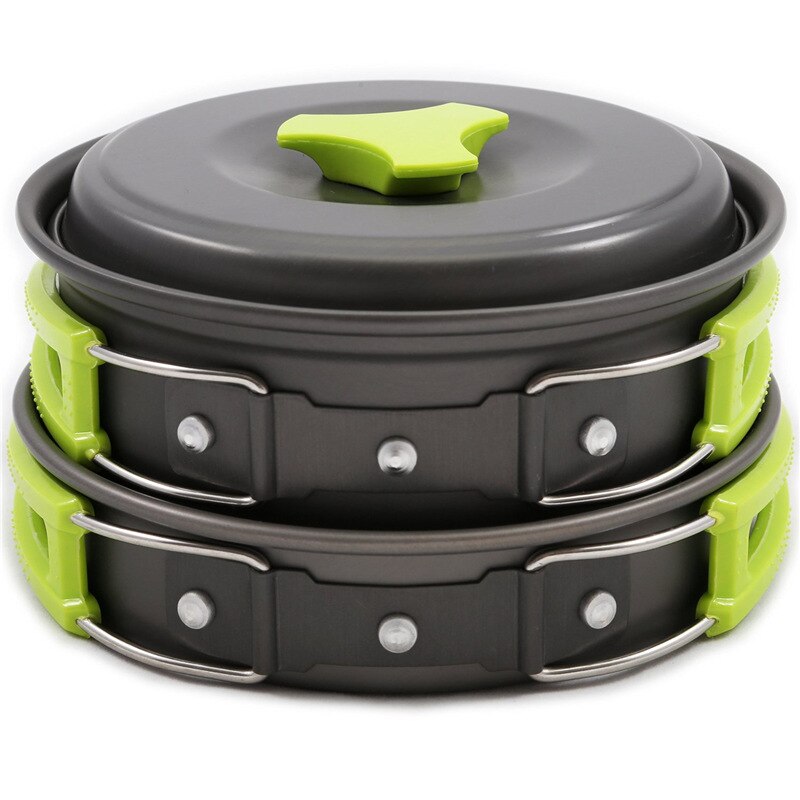 Outdoor Self-Driving Tour 13 Stuk Pot Set 1-2 Mensen Draagbare Camping Pot Set Non-stick Kookgerei Set: 1