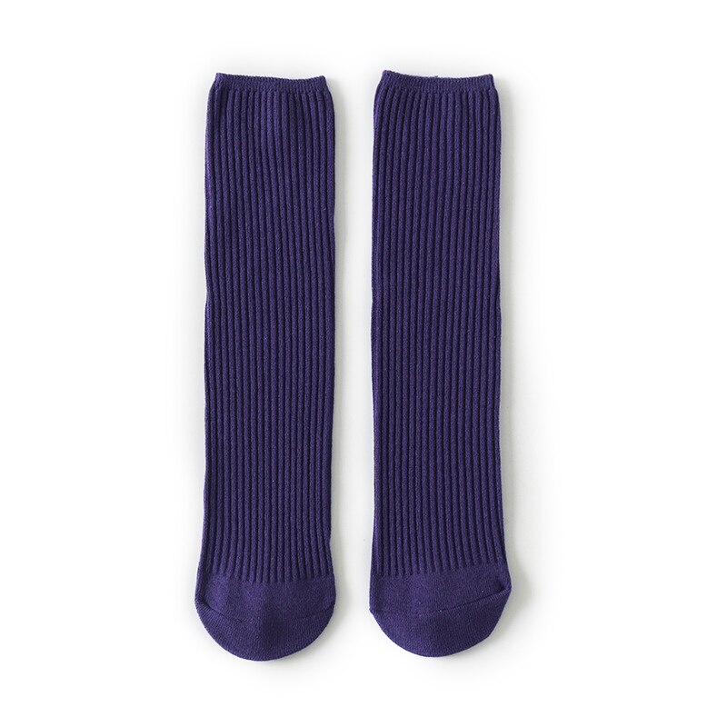 1 paar Eltern-Art Socken Für freundlicher Erwachsene Doppel Nadel Feste Farbe Socken Baby Hohe Socken Jungen Mädchen socken Frühling Herbst: 02