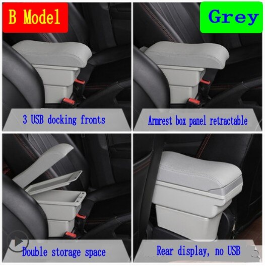 Für Nissan März Micra K13 MK4 IV Armlehne Kasten Center konsole Arm Rest: B-grau