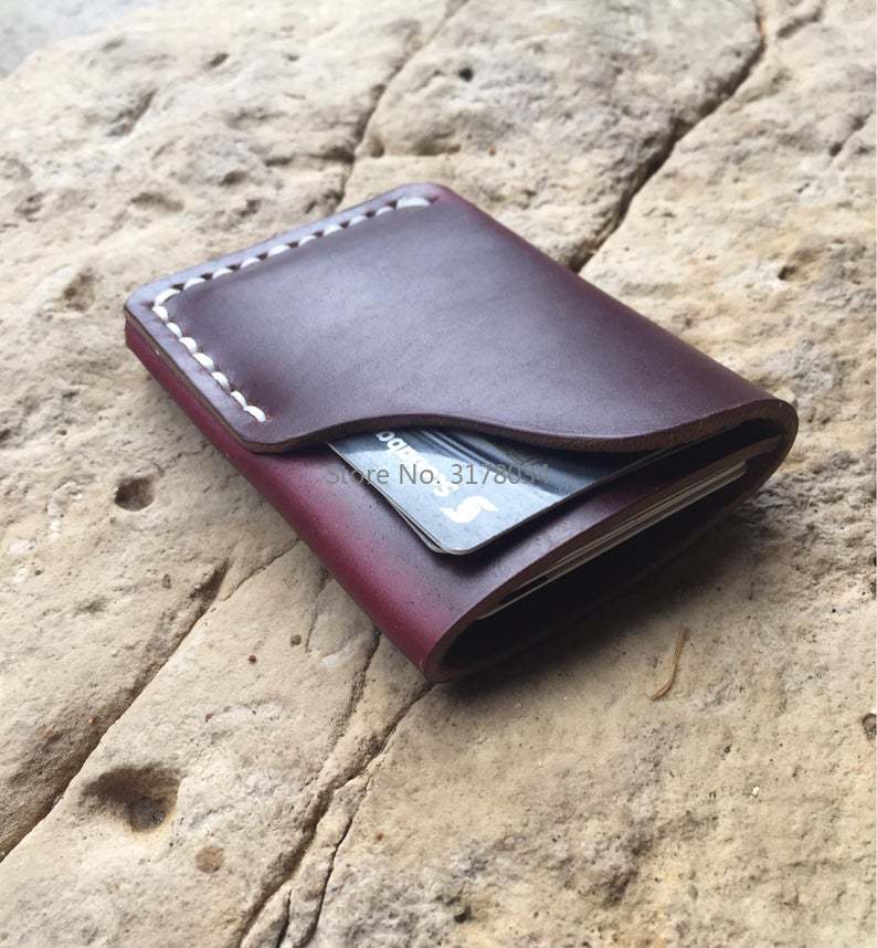 Japan Steel Blade Leather Dies Cut Handmade Minimalist Leather Wallet Horween Chromexcel Wallet Card Bag Hand Punch Tool