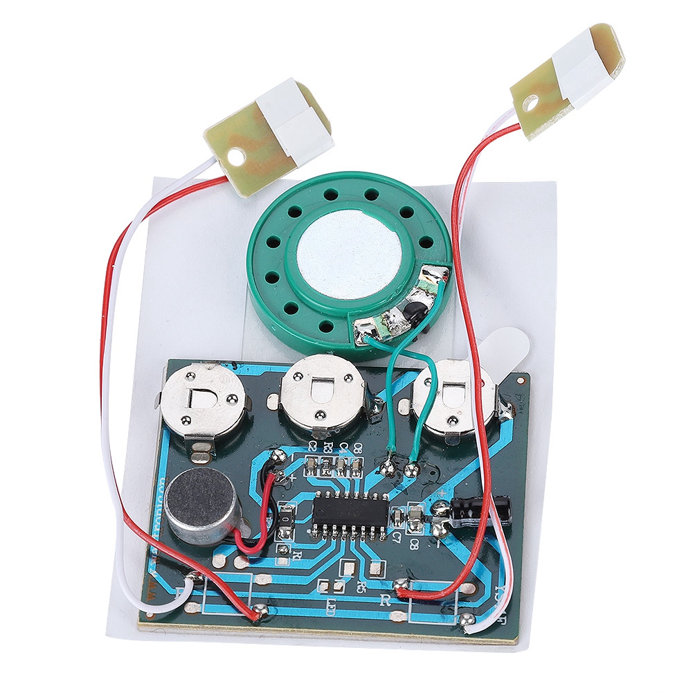 Optagelig musik lyd stemmemodul chip med knap batteri kablet dobbelt knap kontrol 27s stemmemoduler: Kablet dobbeltknap