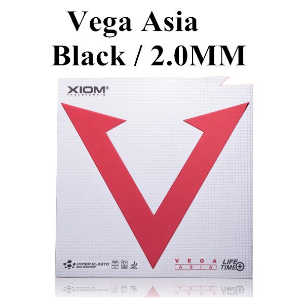 XIOM RED VEGA ASIA-espinillas para Tenis De mesa, Tenis De goma, esponja De Ping Pong: Black 2.0mm