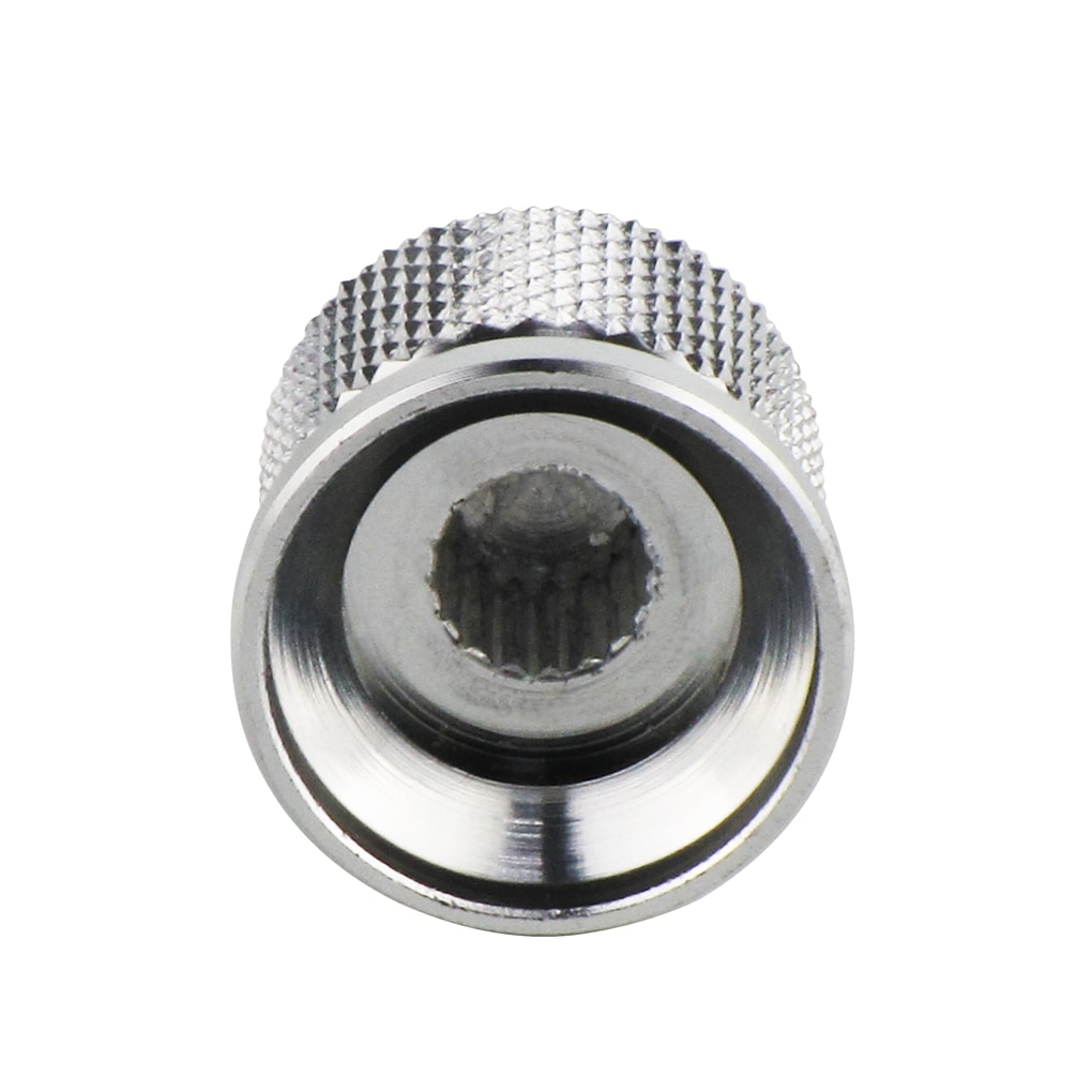 6pcs Knurled 100% Full Aluminum Potentiometer Volume Knobs Amplifier Amp Effect Pedal Knobs Silver for 6mm Dia Knurled Shaft