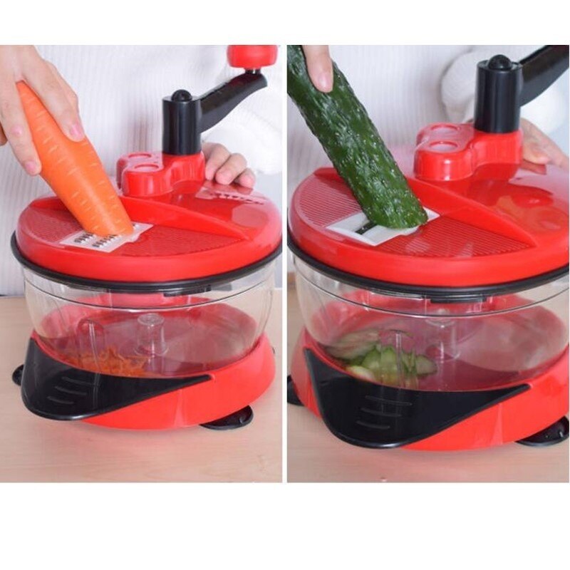 Robot de cuisine manuel, mélangeur d&#39;œufs, broyeur de viande et de légumes, broyeur à lame en acier inoxydable, 2L