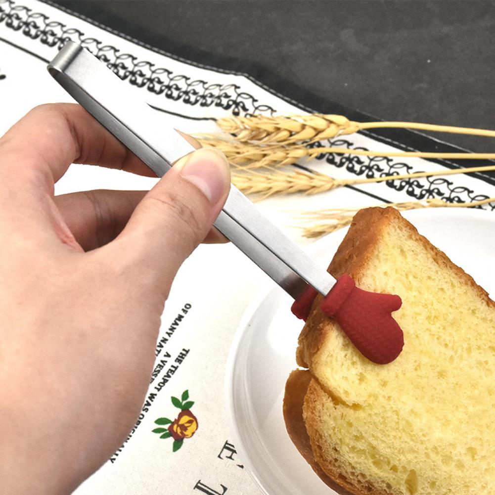 Food Clip Portable Cute Stainless Steel Mini Hand-Shaped Ice Cube Sugar Tong Kitchen Supplies Cake Shop Bread Clamp Gadget Clips
