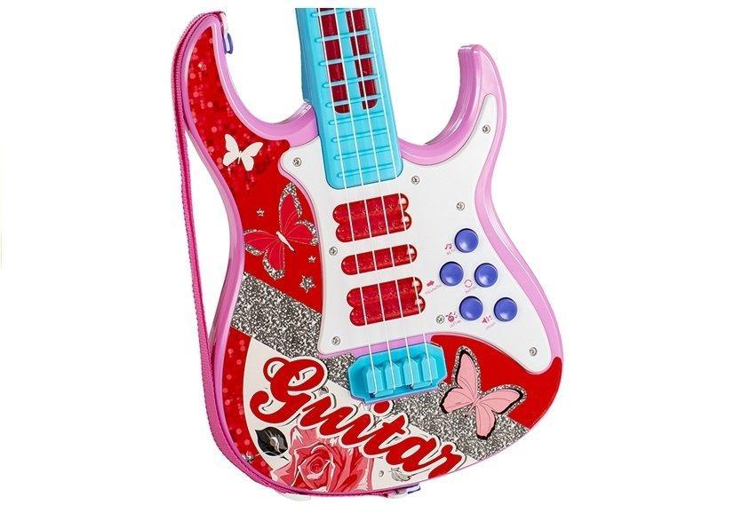 Paquete de guitarra eléctrica con micrófono para niño