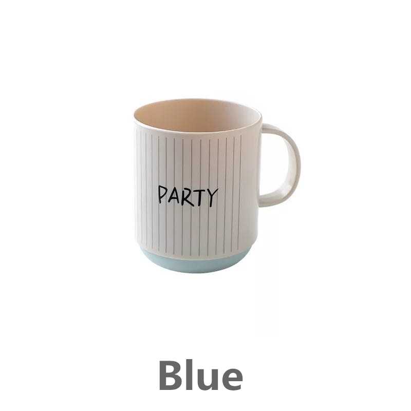 1 Uds. Tazas de agua circulares gruesas y creativas respetuosas con el medio ambiente soporte de cepillo de dientes taza de enjuague de los dientes taza de baño: Blue